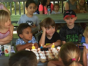 children at birthday party.