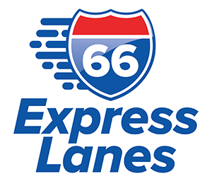 66 Express Lanes logo.