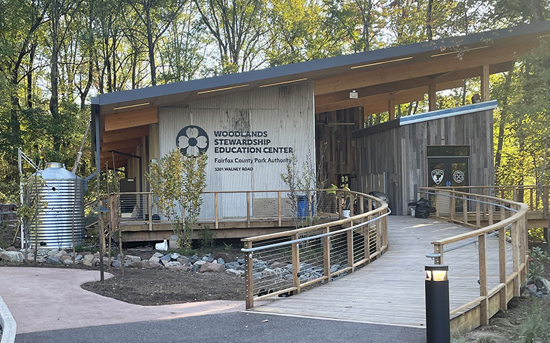 Woodlands Stewardship Education Center building.