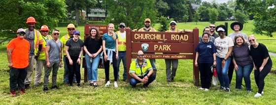 Transurban volunteers at Churchill Road Park in Fairfax VA.