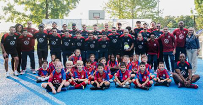 Futsal players at Stratton Woods Park in Reston, VA.