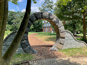 Circular gateway made of stone.