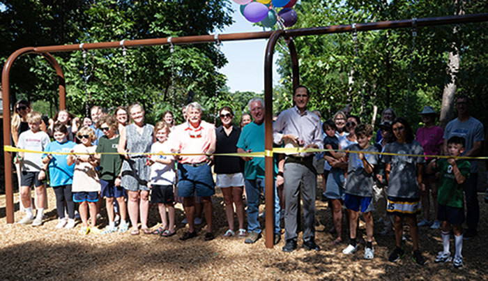 Steve Markle and others at the ribbon-cutting for McCutcheon Park in Fairfax, VA.