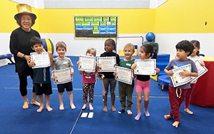 Instructor Ms Jae and students.