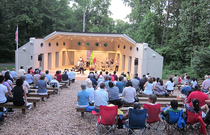 People at concert at Mason District Fairfax County Virginia.