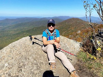 Rosie Bombaugh hiking.