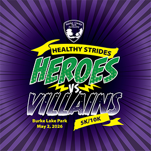 Healthy Strides Heroes vs Villains 5K/10K Burke Lake Park May 2, 2026.
