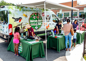 Wonder Wagon, a mobile van, with nature exhibits for children.