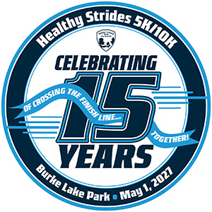Healthy Strides 15 year anniversary logo (2027).